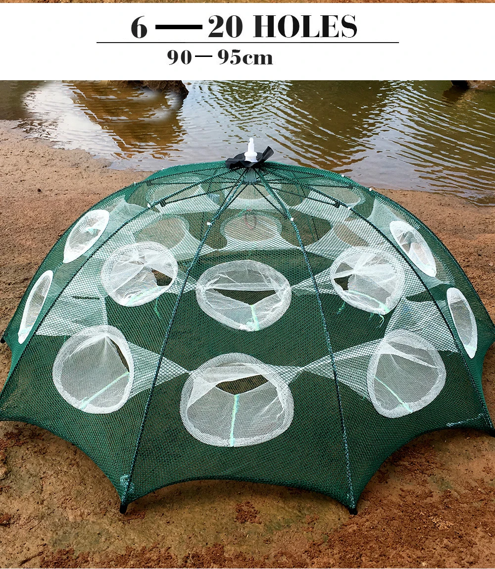 Fishing Tools Cast Net Automatic Fishing Nets Fishing Cages Catch Fish Lobster Hand Throwing Nets Loach Eel Cage 12/16/20holes
