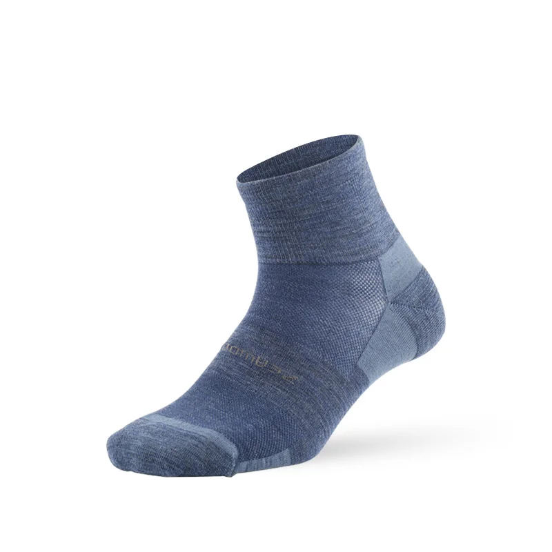 3 пары спортивных носков для бега, ZEALWOOD унисекс мериносовая шерсть Анти-блистер Подушка походные носки - Цвет: 3 pair blue
