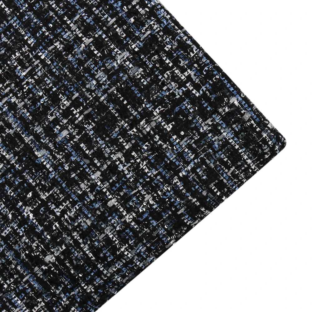 030 black 45CM*150CM Wool&Cashmere Weave Fancy Suiting Tweed Wool Fabric For Women Coat Overcoat Autumn&Winter New Cloth For DIY Sewing - Цвет: 030 black