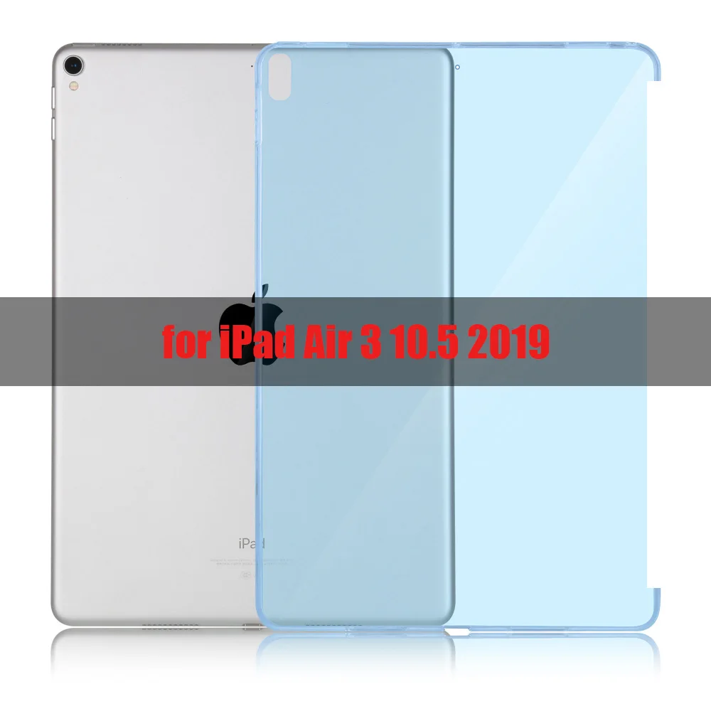 Силиконовый мягкий чехол на заднюю панель для iPad 10,5 Air 3, чехол с Умной клавиатурой, тонкий противоударный чехол для iPad 9,7 - Цвет: Blue-1