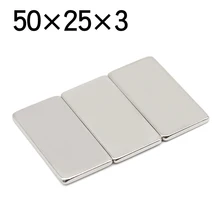1/2/5/10 Pcs 50x25x3 Block NdFeB Neodymium Magnet N35 Super Powerful imanes Permanent Magnetic
