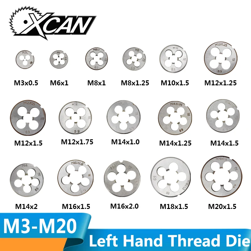 XCAN 1 шт. Метрическая левосторонняя машина, резьба для металлообработки, Резьбовая машина M3 M6 M8 M10 M12 M14 M16 M18 M20