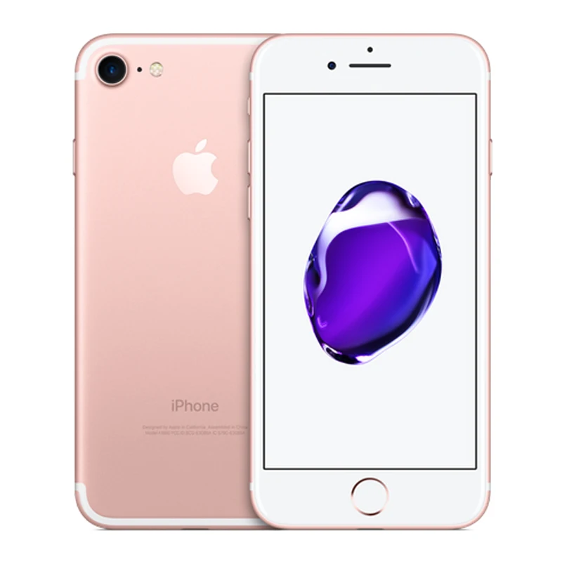 Rose Gold Apple iPhone 7 отпечатков пальцев 2 Гб Оперативная память 32/128/256 ГБ Встроенная память iOS 4 аппарат не привязан к оператору сотовой связи для разблокированного мобильного телефона, 12.0MP gps четырехъядерный мобильный телефон - Цвет: Rose Gold