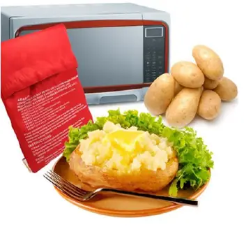 

Red Microwave Potato Bag b aking Potato Cooking Bag Washable Cooker Bag Baked Potatoes Rice Pocket Oven Quick Fast Kitchen Tools