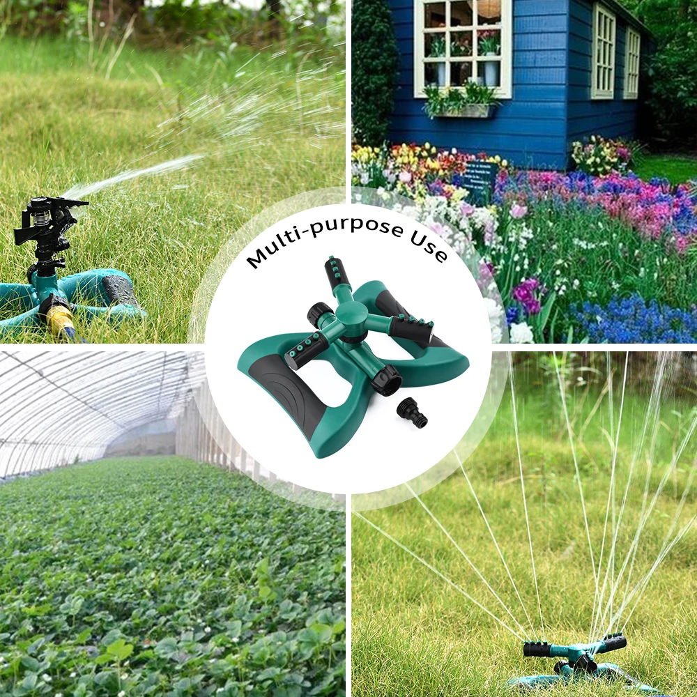 GANCHUN Automatic Sprinklers 360 Degree Garden Sprinkler With 3 Types of Nozzles Watering Device