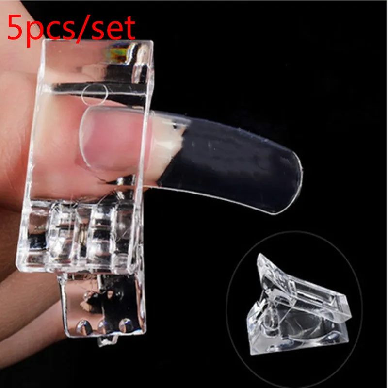 

5/1pcs Manicure Tools Plastic Fake Nail Tips Clip For Gel Finger Extension Quick Building Mold UV LED Nail Tip Art Builder