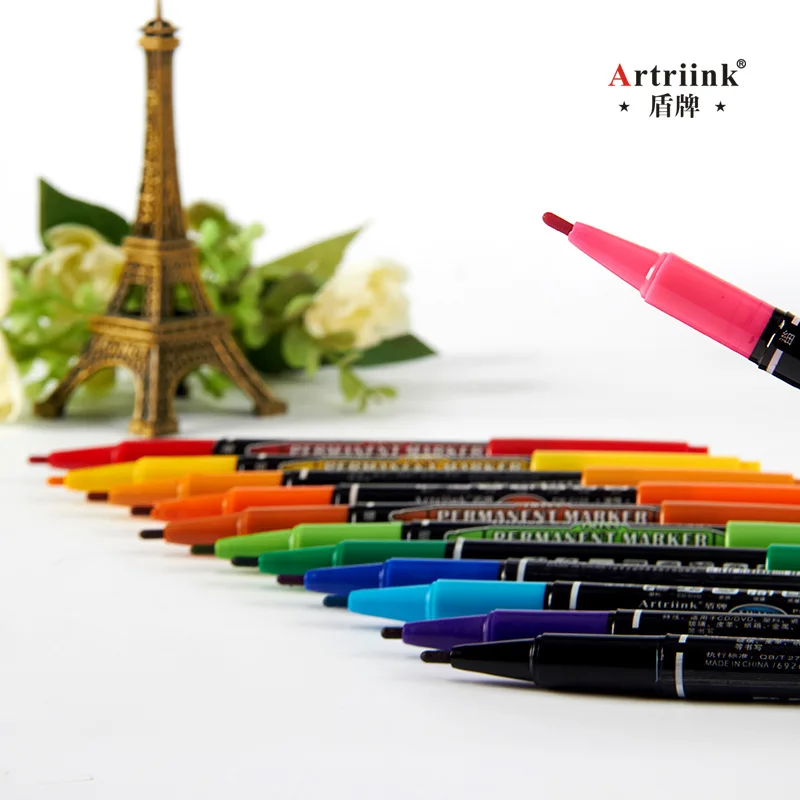 colored Dual Tip fast dry permanent sign marker pens for fabric metal quality fineliner for drawing 12pcs permanent marker pen marker pens color marker pens permanent marker permanent markers pen marker paint marker pen markers pen marker pen acrylic paint markers