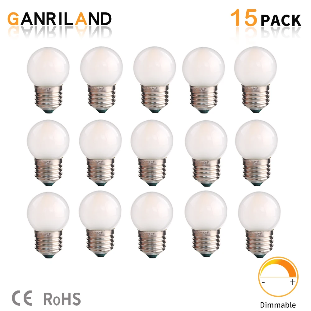 GANRILAND – Mini ampoules G40 à Filament LED givré, 1.5W, blanc chaud,  2700K, économie d'énergie, E26, E27 | AliExpress