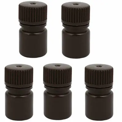 

5ml 13mm Diameter HDPE Plastic Round Wide Mouth Laboratory Bottle Brown 5pcs