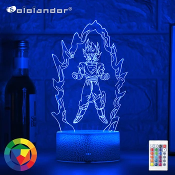 

3d Led Night Lamp Dragon Ball Goku Super Saiyan Figure Atmosphere for Child Bedoom Decor Nightlight Bedside 3d Night Light Gift