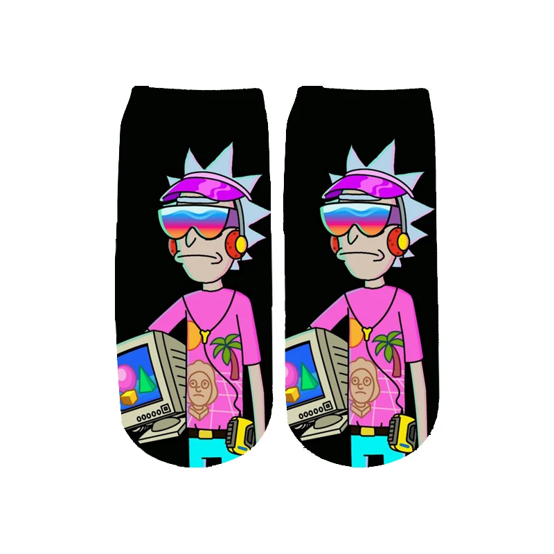 Новейшие Rick and Morty 3D печатных мультфильм милые короткие носки для мужчин женщин harajuku корейские носки RS-006 - Цвет: 14