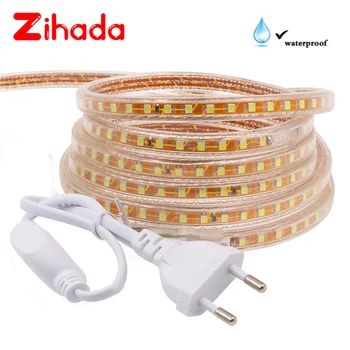 

220V 2835 LED Strip Waterproof 120leds/m LED Ribbon Tape Led Light Strip For Home Decoration Blue Green Red White Warm White