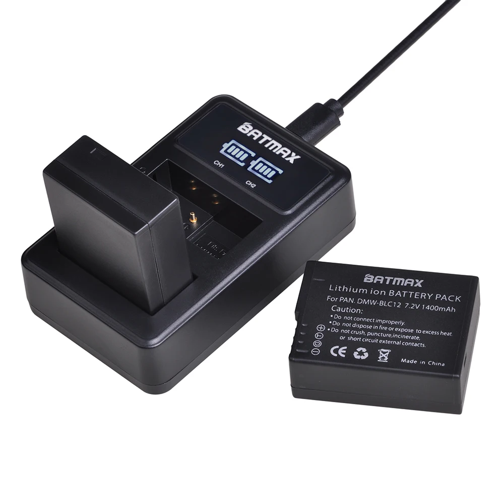 Batmax DMW-BLC12 DMW-BLC12E BLC12P светодиодный USB Двойной аккумулятор зарядное устройство для Panasonic Lumix FZ1000, FZ200, FZ300, G5, G6, G7, GH2, DMC-GX8