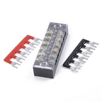 

600V 15A 6 Position Dual Row Screw Wire Connector Barrier Terminal Block Useful