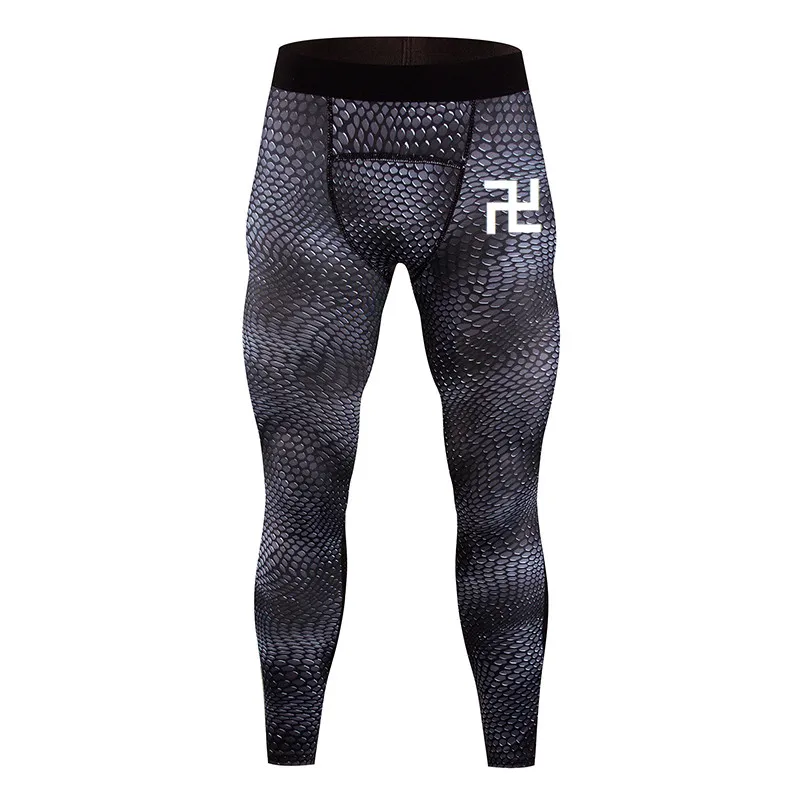 

Fitness Men's Running Tights High Elastic Compression Sports Leggings Quick Dry Ankle Length Pants Gym Socks Plus Sizes