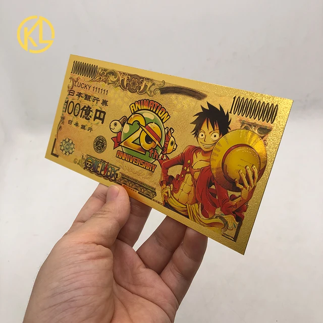New One Piece Monkey D Luffy Grandline Men Luffy Anime Collectible Yen Gold Banknote For th Anniversary Gold Banknotes Aliexpress