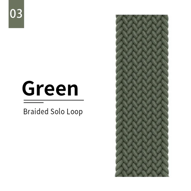 Braided Solo Loop strap for Apple watch band 44mm 40mm Elastic Wristband Bracelet on iwatch Se Series 7 6543 42mm 38mm 41mm 45mm 3 Olive green