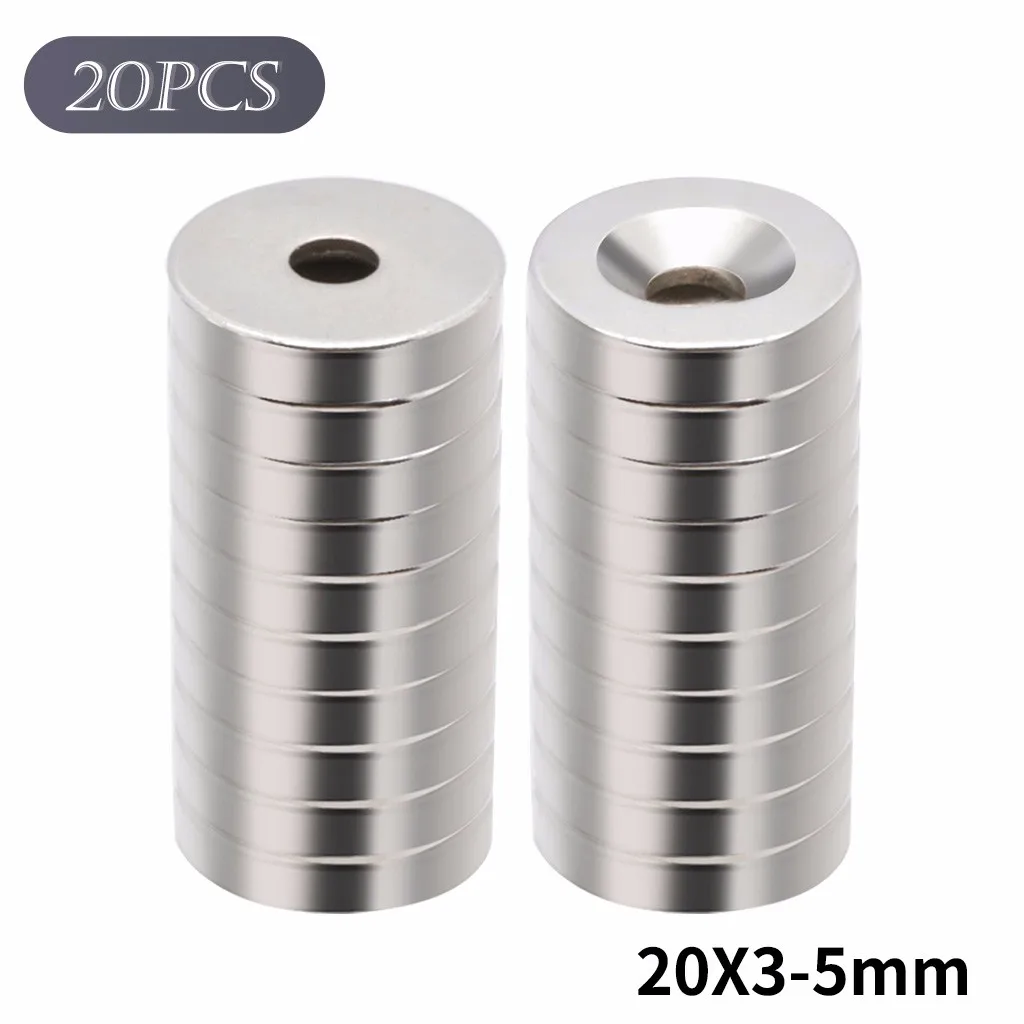 1 x 1//4 Inch Neodymium Rare Earth Countersunk Ring Magnets N52 4 Pack