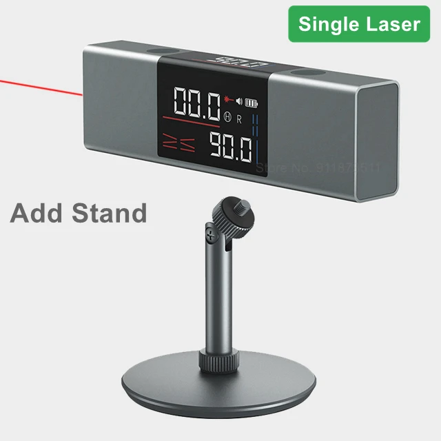 Portable Laser Angle Protractor Digital Inclinometer Angle Measure 2 in 1 Laser Level Ruler Type-C Charging Laser Measurement 