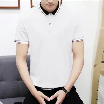 

2019 New Summer Men Polos Shirt Men Business & Casual solid male polo shirt Short Sleeve breathable shirt Men Clothing