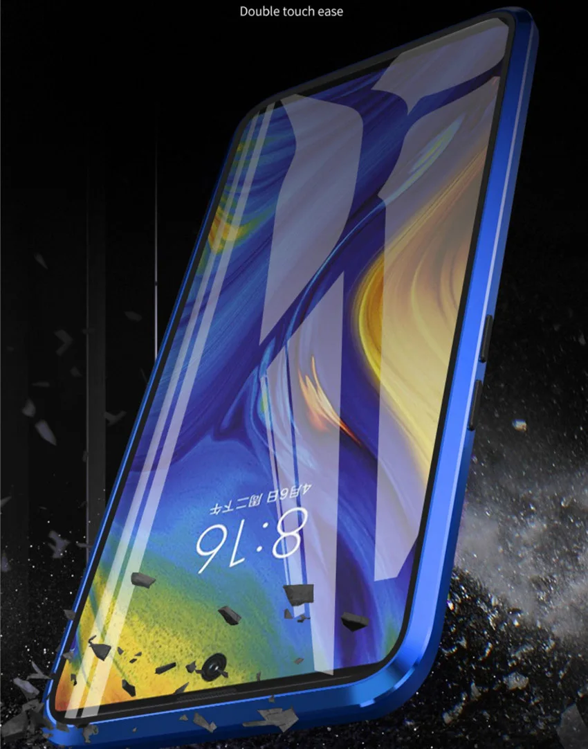 R-just Magnetic Metal Bumper Case for Samsung note 10 plus Tempered Glass Front Back Cover for Samsung note 10note 10 plus case (9)