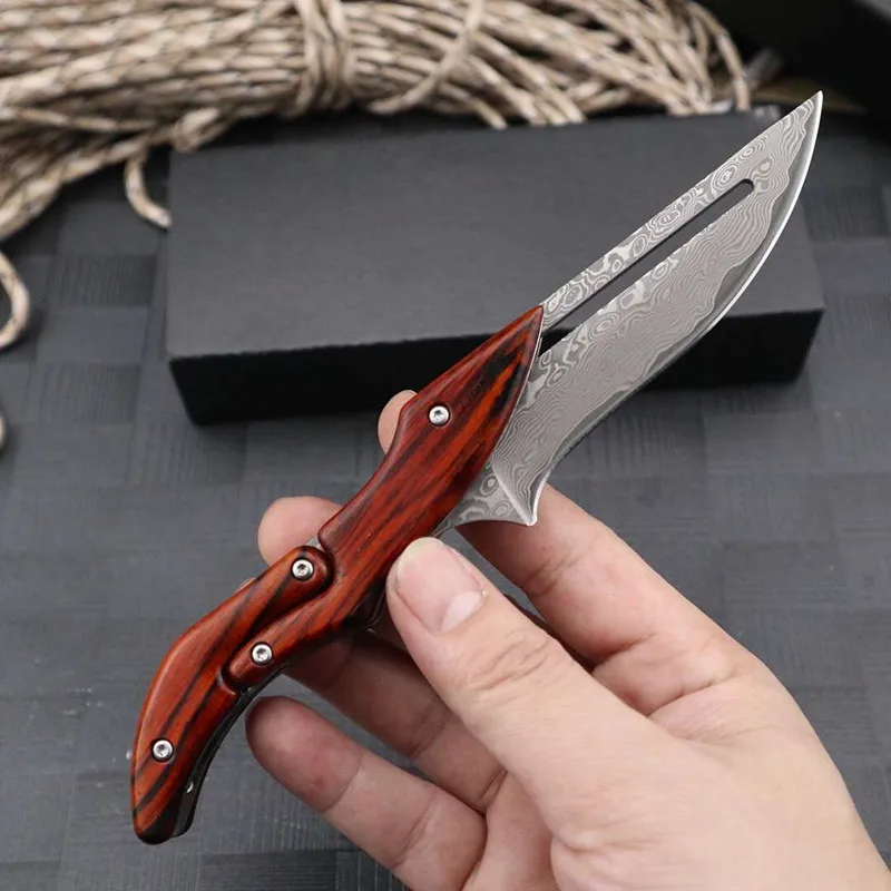 HS Tools leech VG10 дамасский механический складной нож Походный спасательный карманный