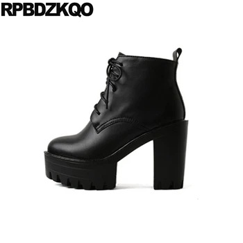 

brand shoes sexy extreme gothic platform boots punk 12 44 10 chunky women booties patent leather fetish ankle high heel big size