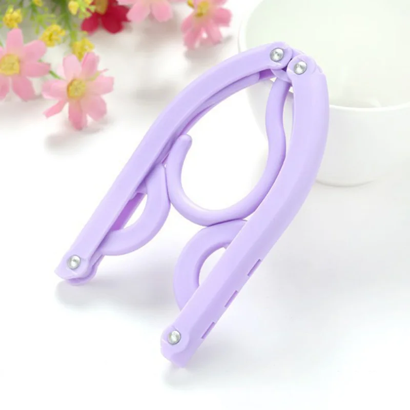 1* Folding Plastic Clothing Coat Hanger Home Travel Camping Skid-proof 43*16cm
