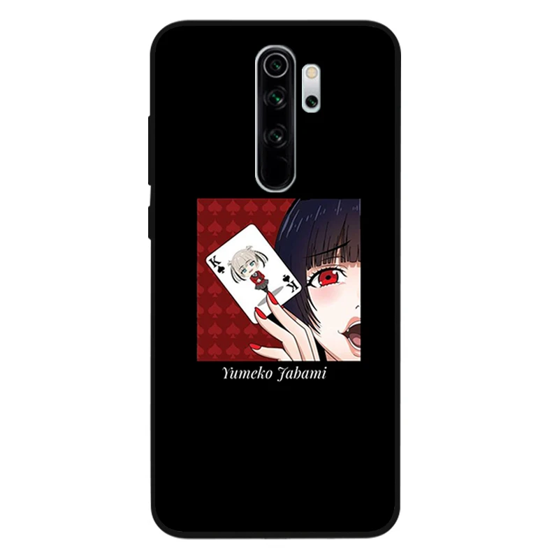 xiaomi leather case design Crazy Excitement Manga Kakegurui Black Soft Phone Case For Redmi 9 8 6 7A 6 Plus NOTE 9 8 7 6 5 PRO 9S 8T Luxury printed shell phone cases for xiaomi Cases For Xiaomi