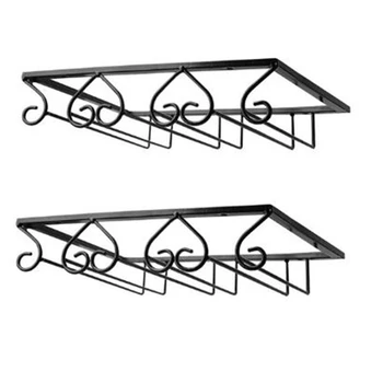

2 Pcs Wine Glass Rack,Stand of the Wine Cabinet,Three Rows of Wine Glass Hangers,Storage Racks,Under Cabinet Wine Holder
