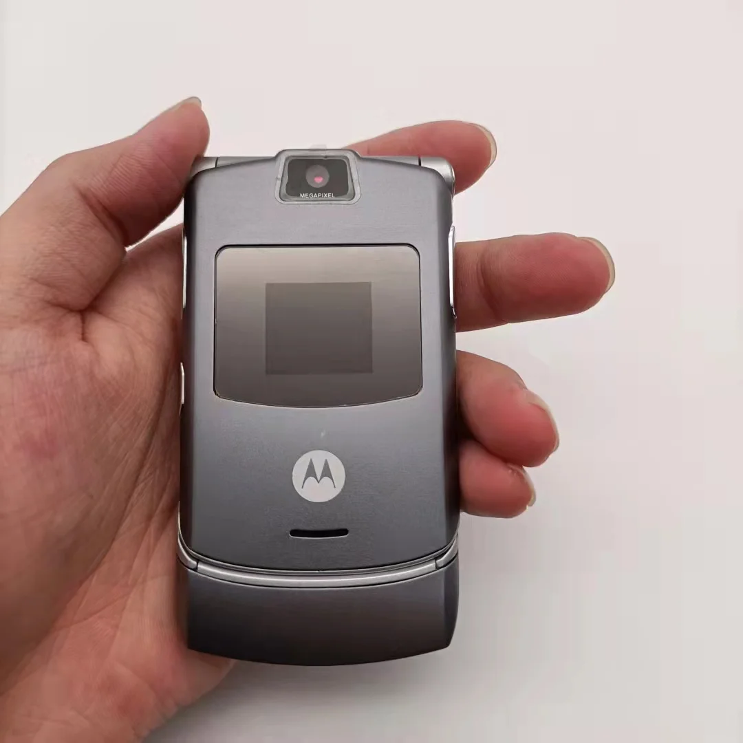 refurbished iphone Original V3 Refurbished-Original Motorola Razr V3 GSM Quad Band Flip Unlocked Old Used Cheap Cell Phone With Free Shipping iphone se refurbished Refurbished Phones