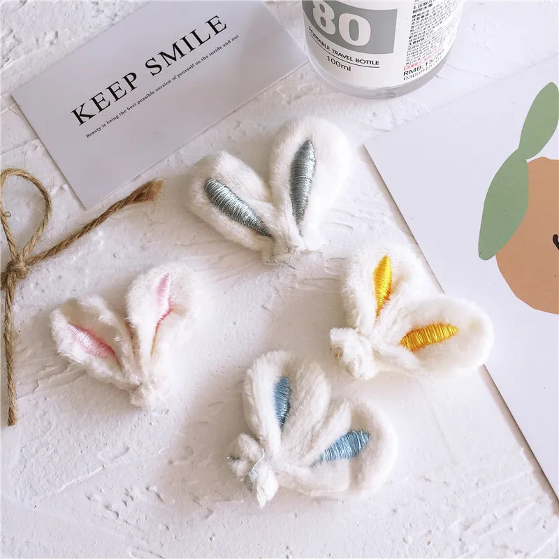 14Pcs/lot cute cartoon Rabbit ear for hair clip accessories, plush Rabbit ear appliques