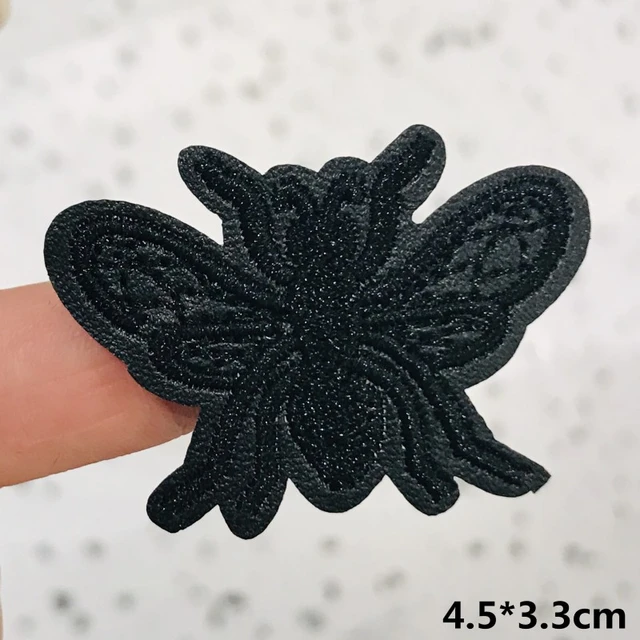 New metal Black Leather Embroidered Patches for Clothes Iron on Clothes  Jacket Appliques Badge Stripe Sticker - AliExpress