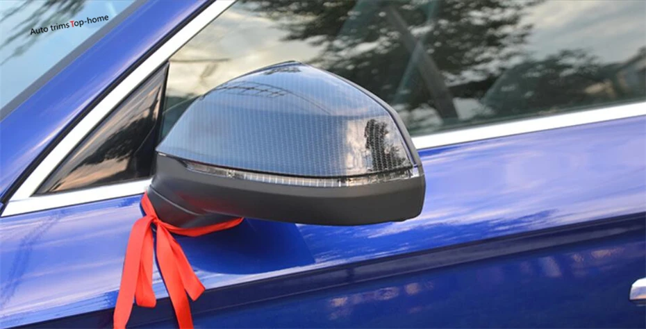 Yimaautoпланки Боковая дверь зеркало заднего вида украшение крышка отделка Подходит для Audi Q5 ABS внешний/хромовое углеродное волокно вид