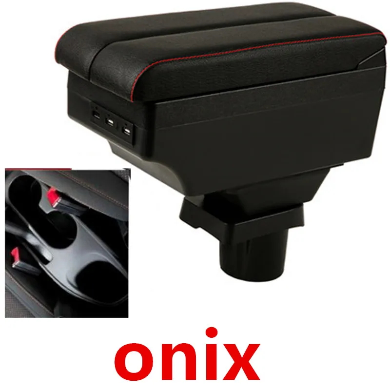 

For chevrolet onix armrest box double layer with usb interface