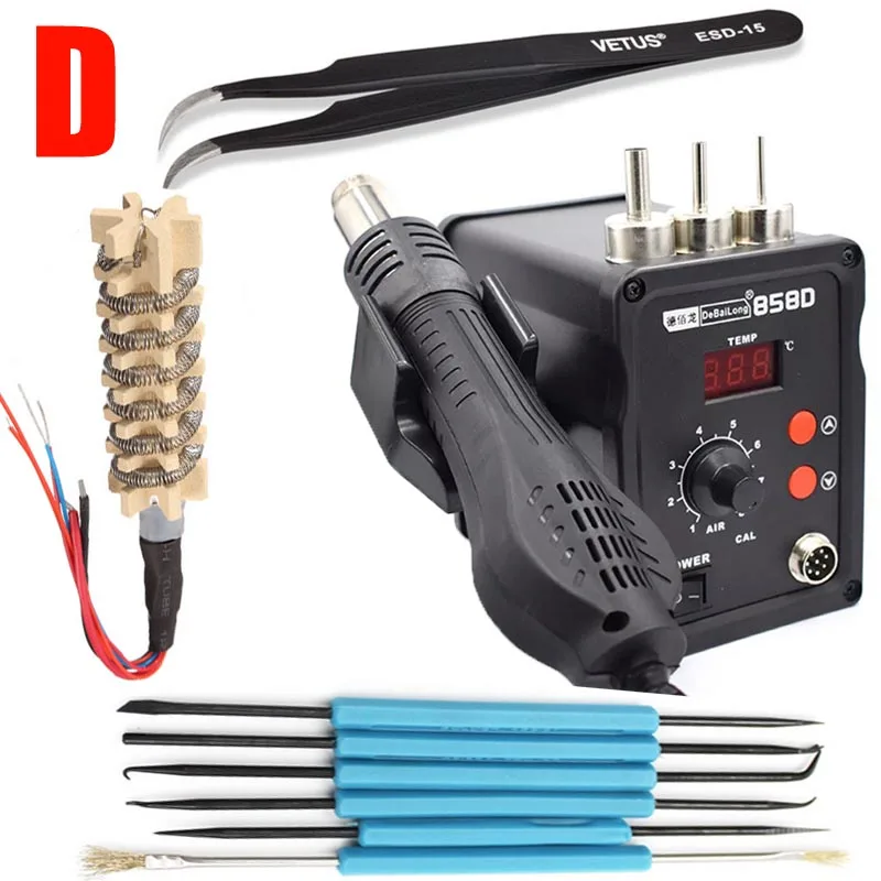 High quality 220V DBL 858D Hot Air Gun ESD Soldering Station LED Digital Desoldering Station 700W heater gun Upgrade from 858A