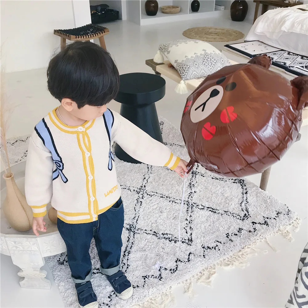 Lmt1703 Autumn And Winter New Products Child Super Cute Cartoon-Style School Bag Jacquard Pure Cotton Wire mao zhi shan