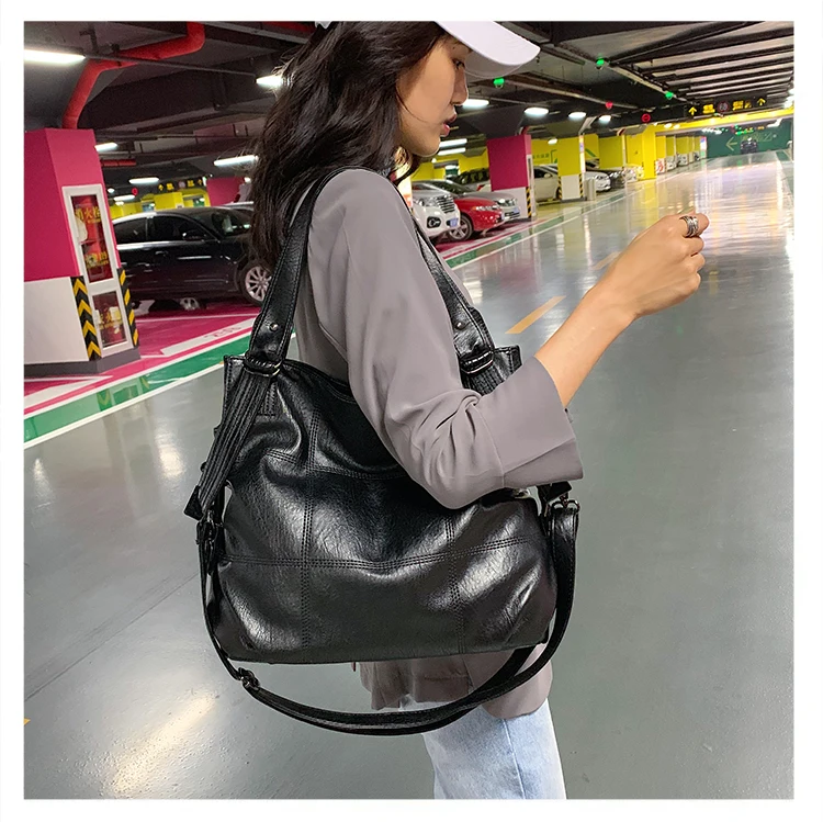 big handbag fashionable Single shoulder bag woman lady large capacity Soft leather all-match messenger bag