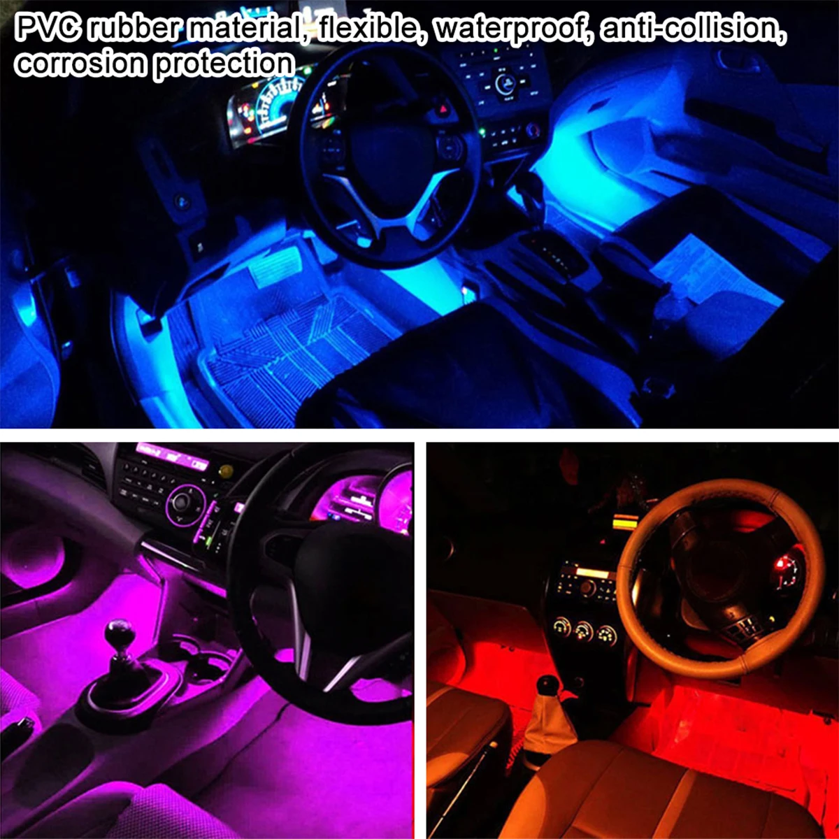 USB RGB Car Interior 72 LED Light Strip Sound Atmosphere Lamp & Remote Control USB RGB Car Interior 72 LED Light Strip Sound Atmosphere Lamp & Remote Control