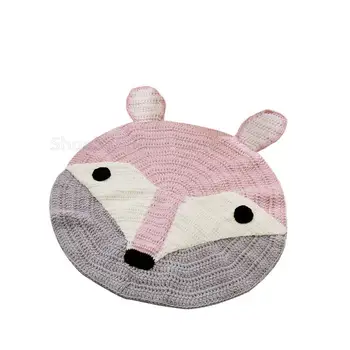 

Cartoon Play Rug Mat Kids Game Mats Handmade Woollen Baby Multifunctional Round Blanket Play Rug Mat anti slip mat