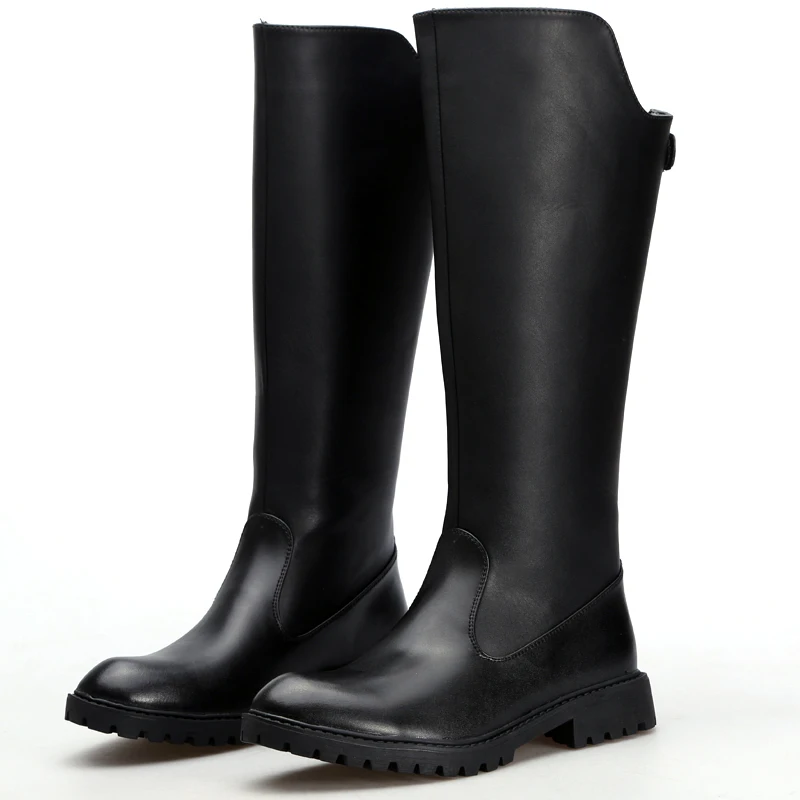 

Korean design men's leisure stage nightclub motorcycle boots soft leather shoes handsome high boot big size long botas de hombre