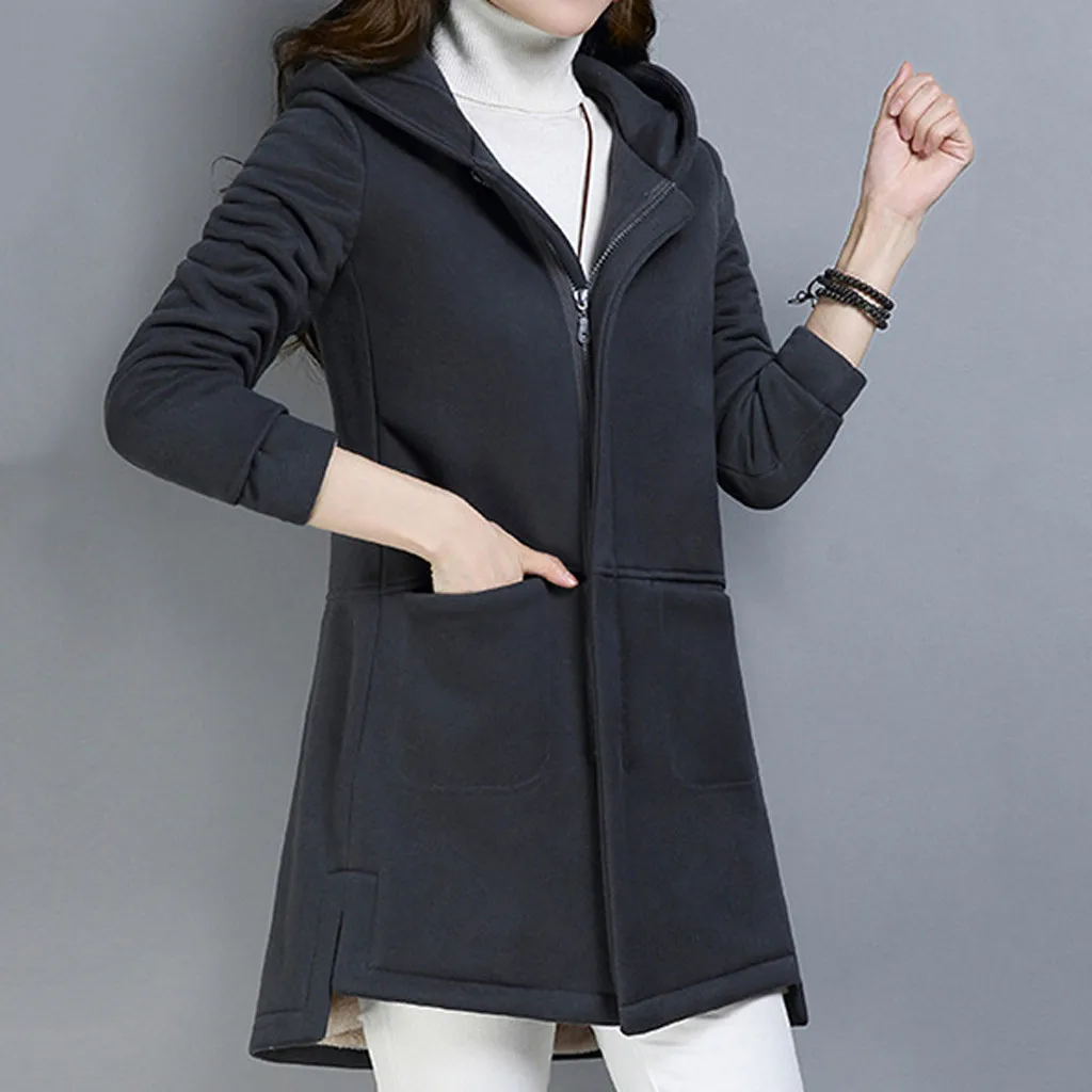 Зимняя куртка женская теплая бархатная однотонная куртка с капюшоном Manteau Femme Winterjas Dames Parka Abrigos Mujer Invierno Kurtka Zimowa