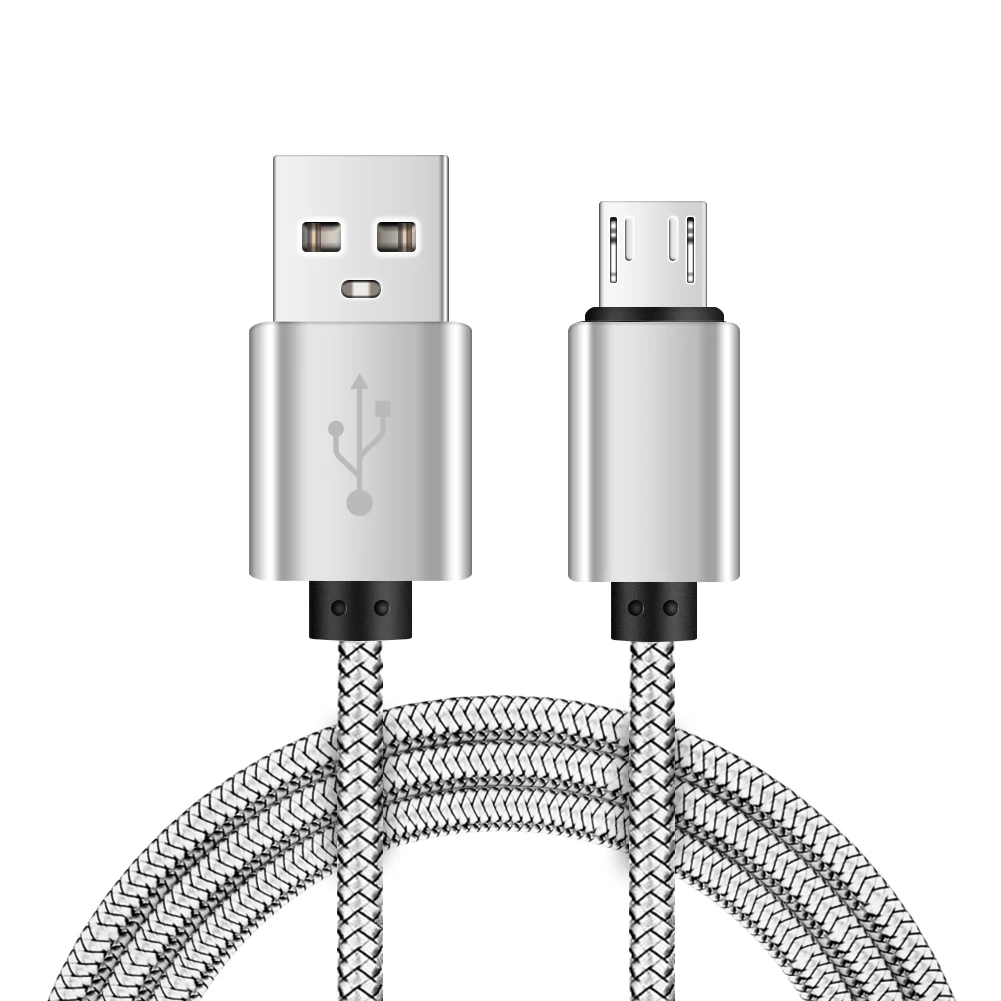 USB A 2,0-Micro B кабель для зарядного устройства, высокоскоростной кабель для зарядки и передачи данных для samsung Xiaomi, смарт-кабель для зарядки и передачи данных, нейлоновая оплетка