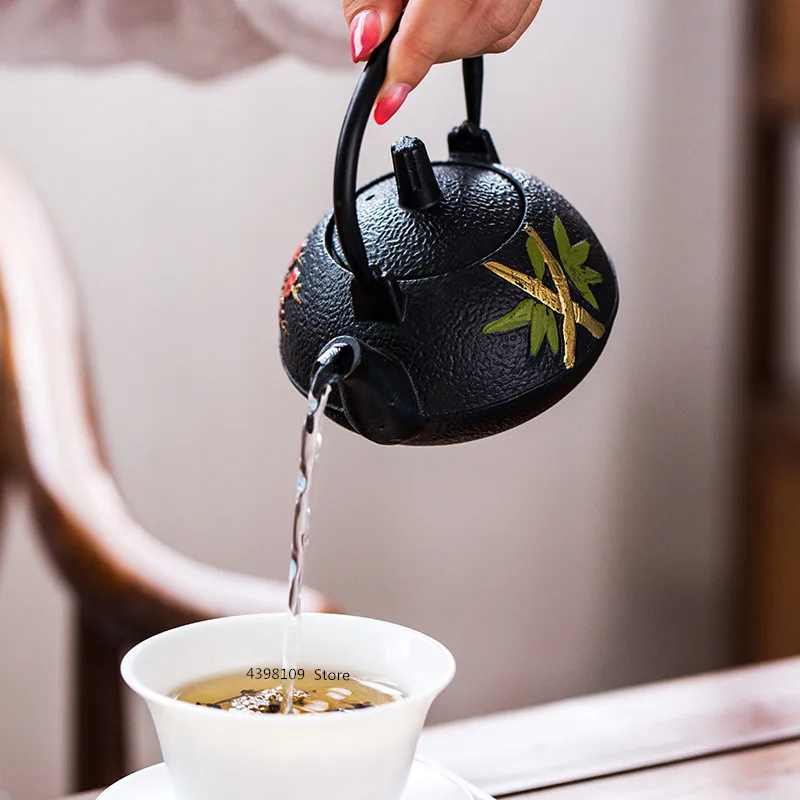 Черный мини чайник из чугуна 100 мл|Заварники| |