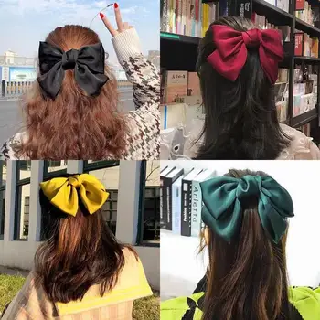 

1PC Sweet Super Large Bow knot Female Top Hair Pins Elegant Girls Cloth Art Hair Grips Women's Hair Accessories HeadWear