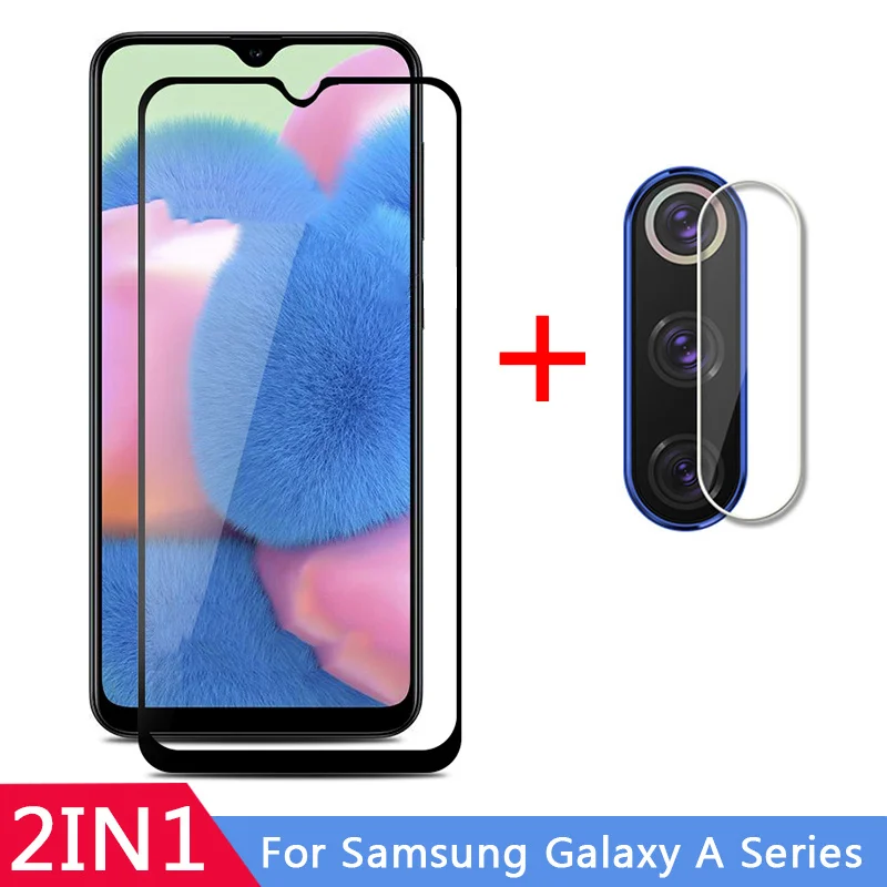 Закаленное стекло 2-в-1 для Samsung A50 A70 A20 A30 a20e a40 a30s A10 и | Мобильные телефоны