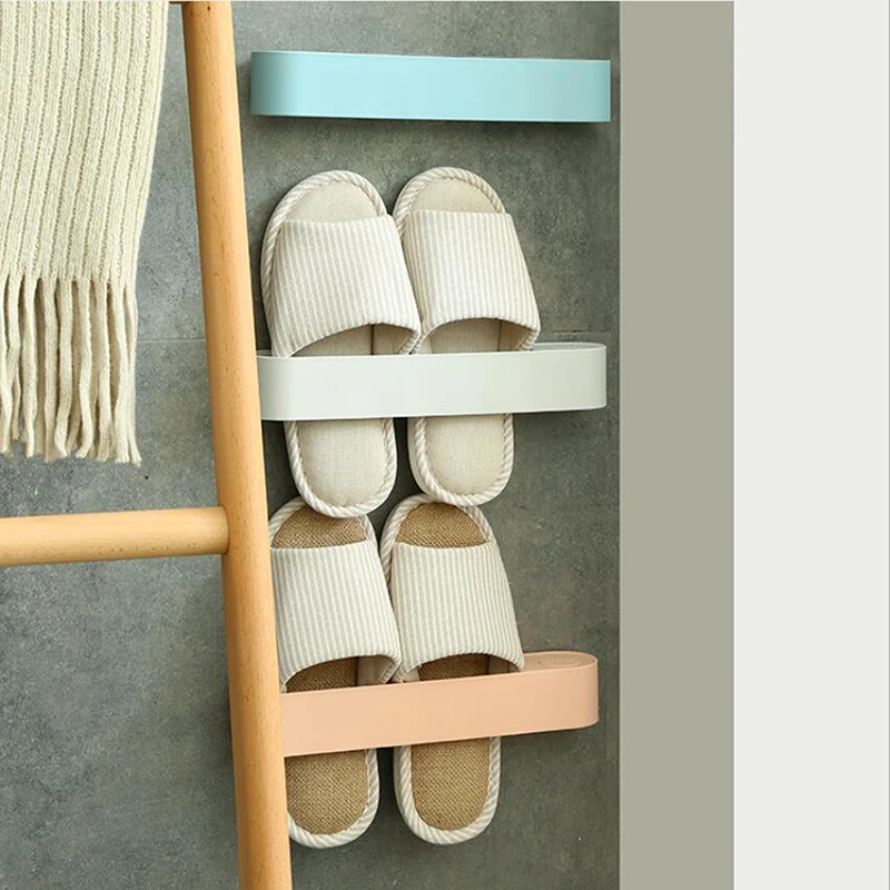 Bathroom Wall Mounted Slippers Hanger Shoe Organizer Family Storage Rack Can Space Saving Hanging Box | Дом и сад
