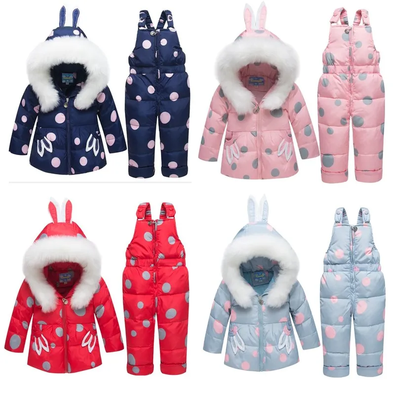 

2019 Baby Down Jacket Set Baby Winter Snowsuits Short Boys&girls Down Jackets Kids Overalls Winter Children's Winter Snowsuits