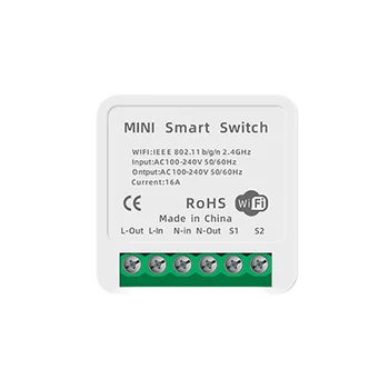 

16A MINI Wifi Smart Switch Timer Tuya Wireless Switch Concealed Switch Module Remote Voice Control Support Alexa/google