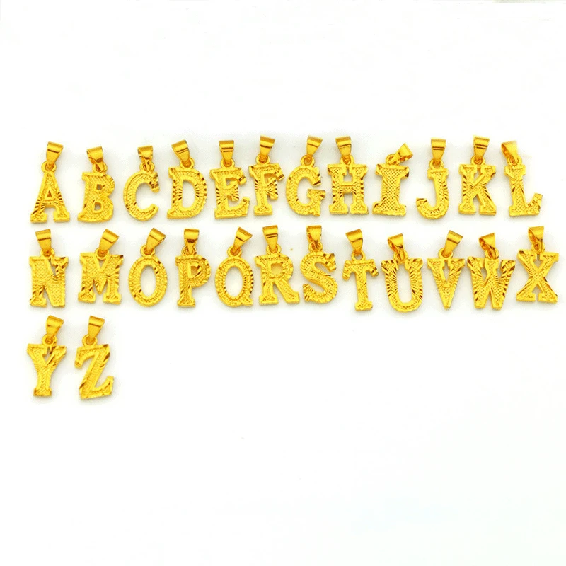 

Fashion Custom Necklace Woman A-Z Letter Jewelry Gold Color Initial Pendant Thin Chain English Letter Jewelry